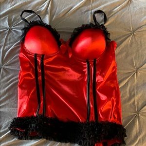 Red Playboy Corset Perfect for Halloween